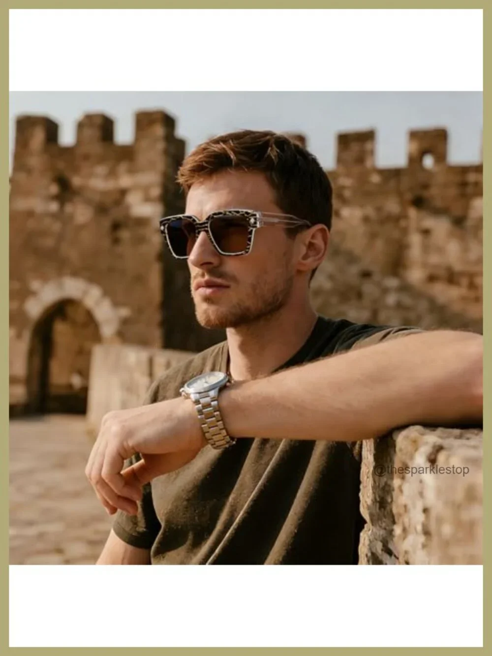 Oversized Square Sunglasses UV400 Protection Women Men Retro TR90 Frame